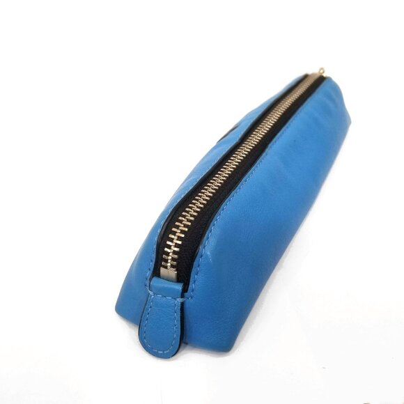 Coach X Peanuts Snoopy Leather Pencil Case 64417 Blue Black Silver Cosmetic Case - Picture 4 of 14